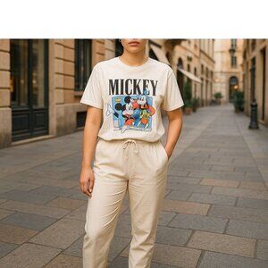 Disney Mickey & Friends White T-Shirt L Featuring Donald & Goofy